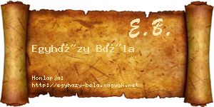 Egyházy Béla névjegykártya